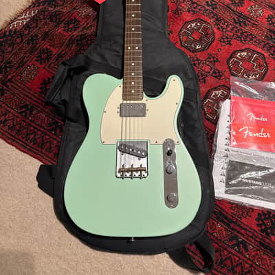 2020 Fender American Performer Telecaster Hum with Rosewood Fretboard - Satin Surf Green image 1