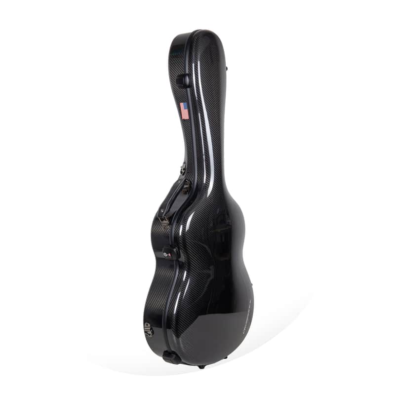 Air Carbon® by Crossrock | 4/4 Classical Guitar Flight Case – 3K Twill Weave Carbon Fiber in Obsidian Black® – TSA Lock & Ergonomic System – Lab-Tested Impact Resistance image 1