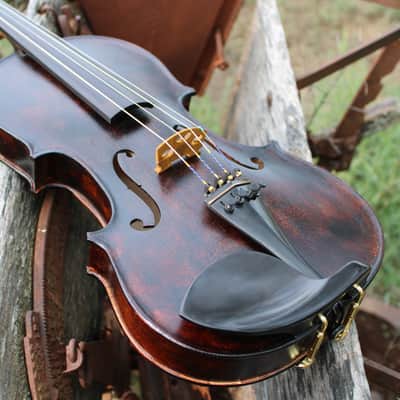 Crow Creek Fiddles Hoedown Special 4/4 size Handmade Fiddle / Violin with Case 2025 - Dark Rustic Brown image 6