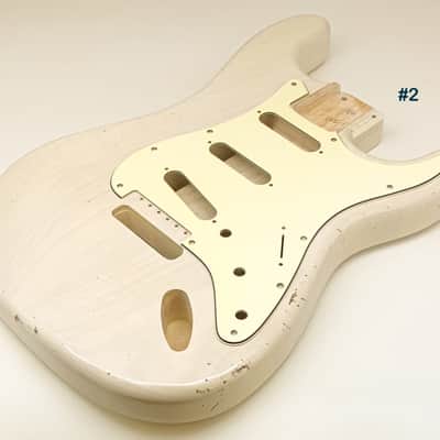 3lbs 12oz BloomDoom Nitro Lacquer Aged Relic White Blonde S-Style Vintage Custom Guitar Body image 7