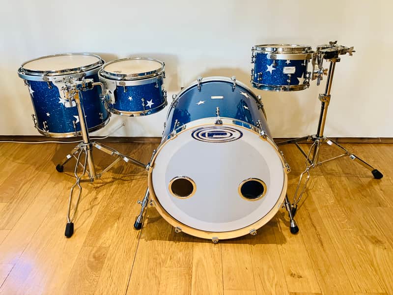Custom Orange County Drums & Percussion (OCDP) USA Blue Sparkle Drum Kit image 1