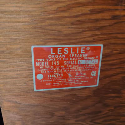 Leslie 145 Speaker, 1957 Hammond M3 Organ and Leslie Combo Preamp Pedal image 8