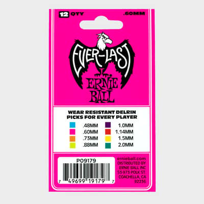 .60mm Pink Everlast Picks 12-Pack Non-Slip Textured Delrin, world standard shape / specifications image 3