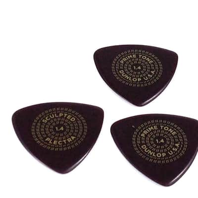 Dunlop Guitar Picks  3 Pack  Primetone Tri Triangle  Hand Sculpted  1.4mm