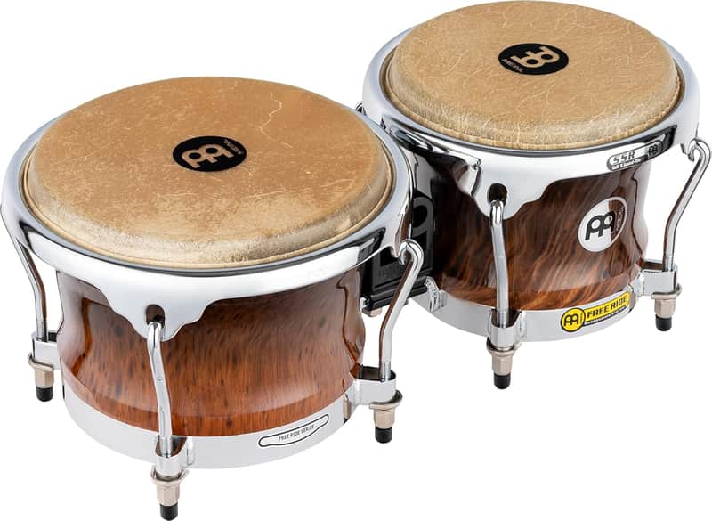 Free Ride Series Wood Bongos, Brown Burl Finish image 1