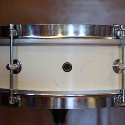 1960s Rogers Classmate Snare Drum in White Lacquer 4"x13" image 2