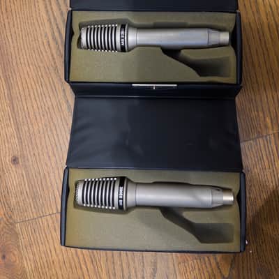 AKG D200E Pair Cardioid Dynamic MIcrophone 1970s - Nickel image 1