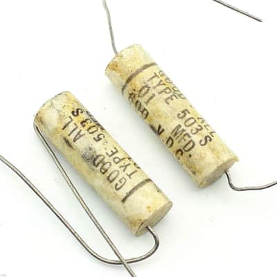 7 pcs. VINTAGE GOOD ALL TYPE 503 S .01 µF MFD 600 V.D.C. NOS TONE CAPACITORS image 1