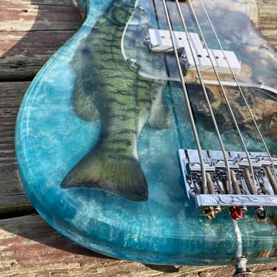 JL Custom  P-Bass  2021 Buckeye Burl blue epoxy image 6