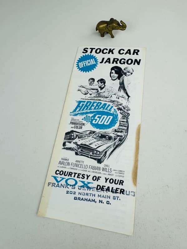 Vox "Fireball 500" Stock Car Jargon Foldout 1966 image 1