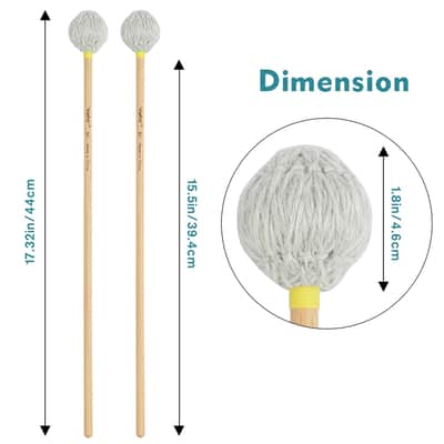 Professional Marimba Mallets -M1 Soft Yarn Heads with Beech Wood Handle Keyboard Percussion Accessories for Xylophone Glockenspiel Vibraphone with Professionals and Advanced Players image 2