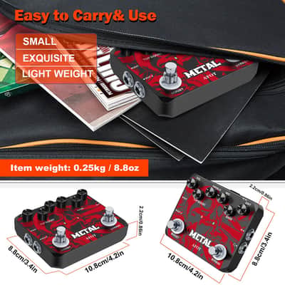 AFOT Heavy Metal Distortion Guitar Pedal, Realize the Sounds of Metal, Rock and Punk, Muff Top Boost Distortion Guitar Effect Pedal with 80s or 90s Metal Sounds and Earphone Useable Output Ture Bypass image 5