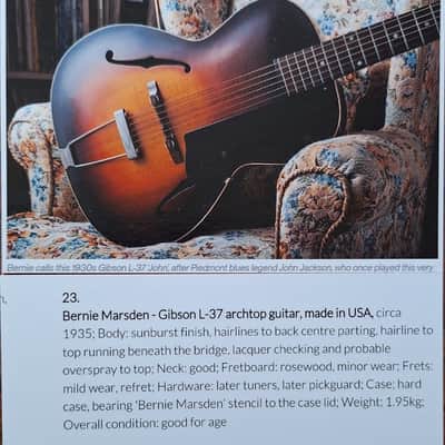 C.1937 Gibson L-37 In Sunburst - Ex Bernie Marsden image 14
