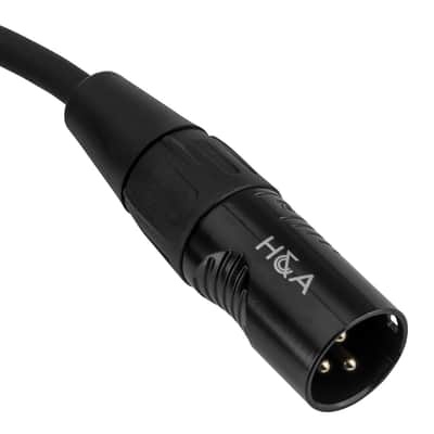 H&A Platinum Pro Quad 25' XLR M to XLR F Microphone Cable with Rean by Neutrik Gold Connectors image 6