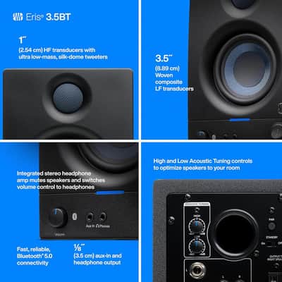PreSonus Eris 3.5BT Powered Bluetooth Studio Monitors Pair + 2 Year Warranty image 5