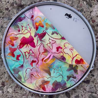 12" single layer Drum Bunny cloth drum cover - dampener - partial mute - compare to Drum Tortillas - Quesadilla - Big Fat Snare image 2