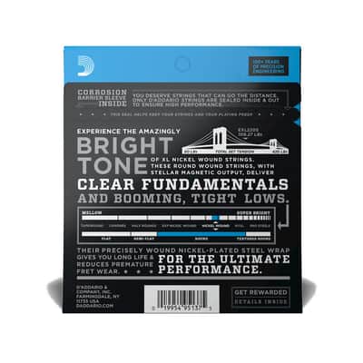 D'Addario EXL220S Super Light Short Scale Bass Strings - 40-95 - Short Scale image 2