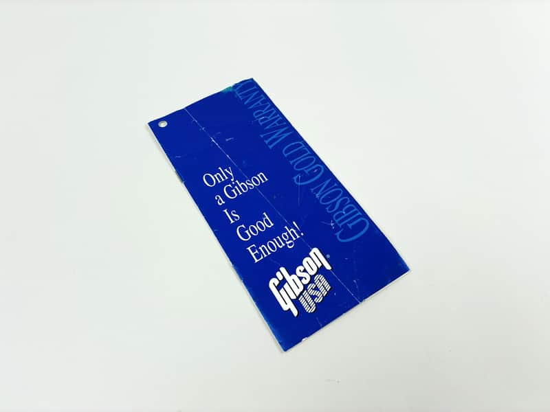 Gibson USA “Only A Gibson Is Good Enough” Warranty Hang Tag / Paperwork 1990s image 1