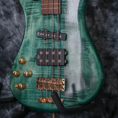 Lefty Warwick Streamer LX JazzMan 2009 Trans Green Left Handed image 2