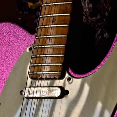 American Fender Custom Telecaster 2017 Magenta Sparkle Heavy Relic Lindy Fralins image 14
