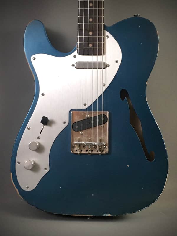 LEFTY! Custom Shop Vintage Relic Boutique TL69 Thinline Aged Ocean Turquoise Metallic Semi-Hollow Alder Licensed by Fender 6.3 Lb HSC image 1