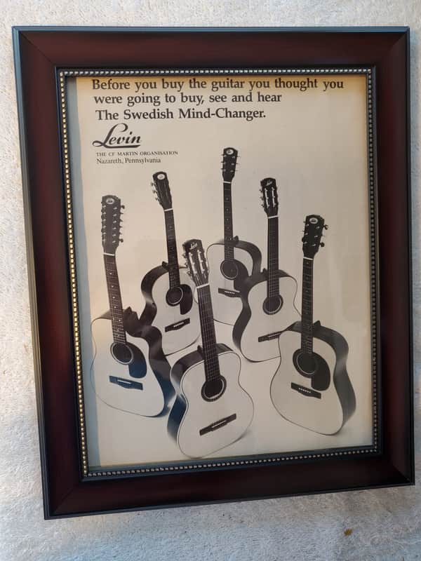 1973 Levin Guitars Promotional Ad Framed Levin Acoustics C.F. Martin Original image 1
