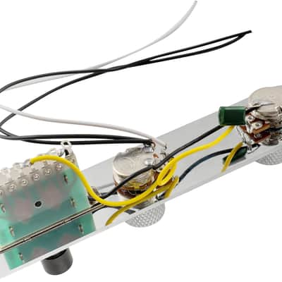 32mm Loaded Control Plate Pre-Wired 3-Way Control Plate with Wiring Harness for Fender Tele Telecaster Electric Guitar,Chrome image 3