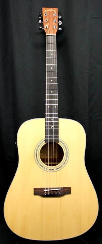 Zager Guitars ZAD020E Dreadnought Acoustic Electric Guitar Natural w/Original Case image 1