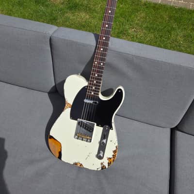 Fender Classic Player Baja '60s Telecaster (relic) 2014 - Modded Relic White over Candy Apple Red image 8