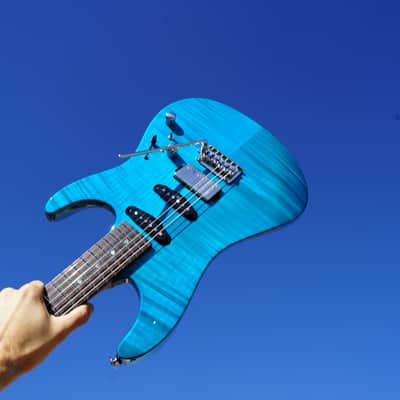 Ibanez Signature MMN1 Martin Miller - Transparent Aqua Blue 6-String w/ Case 2023 image 14