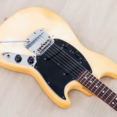 1981 Fender Mustang Vintage Offset Guitar Olympic White w/ Case image 9
