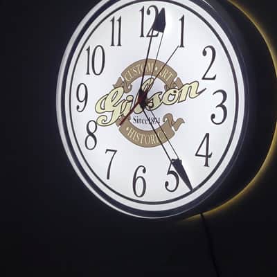 Gibson Custom Shop Custom Art & Historic Dealer Style Light Up Clock Killer Cool Mancave, Studio, Bar, Garage Item image 2