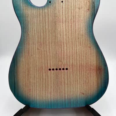 Warmtone Custom Guitars Telecaster “Mermaids Beach” Guitar Body 2 Piece Swamp Ash image 2