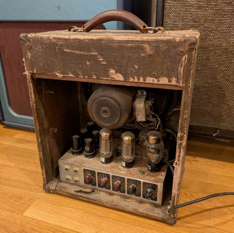 Vintage 1940s-1950s Guitar/Harp Tube Amp w/Field Coil Speaker image 1