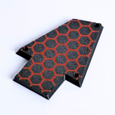 Custom Ibanez Truss Rod Cover for RG & JEM – Honeycomb Hex (Red & Black) image 7