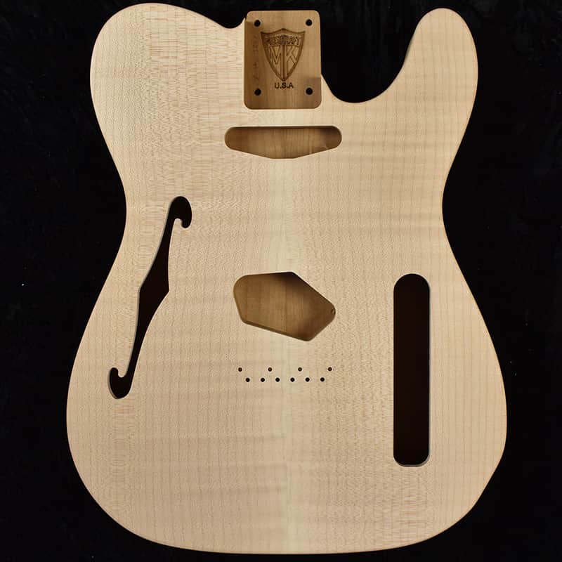 Tele Thinline Style Body - 2 Piece Roasted Alder / 2 Piece Flame Maple Top - ULTRA LIGHTWEIGHT: 2 lbs 12 oz image 1