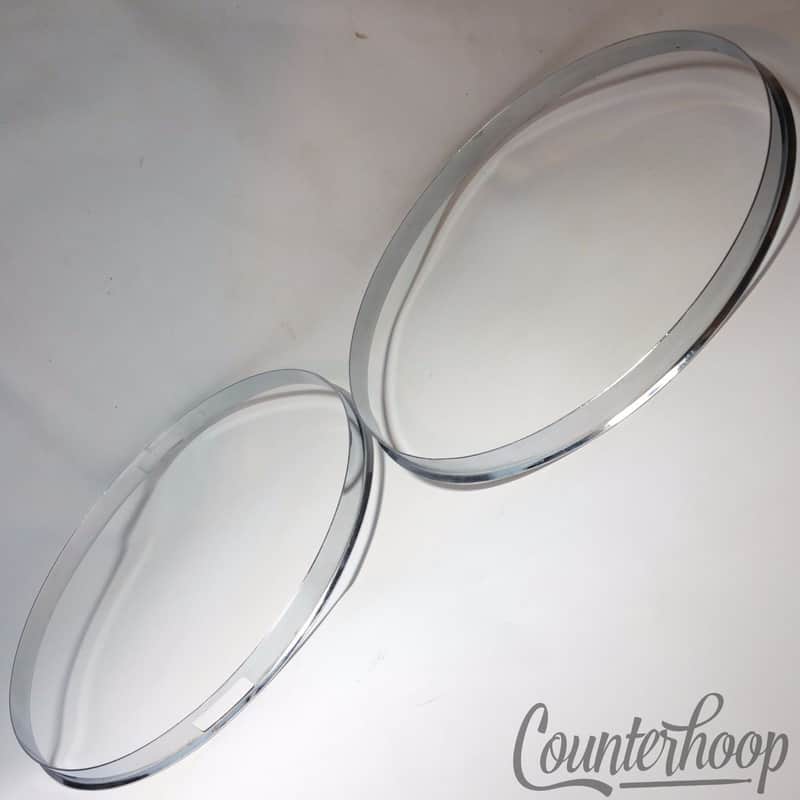 Rogers Banner 2x 14" Snare Drum Rims/Hoops Batter+Resonant Single-Flange Holiday image 1