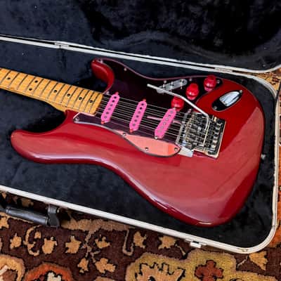Vintage 1981 Fender Stratocaster USA Translucent Red Kahler Guitar OHSC 1970s image 1