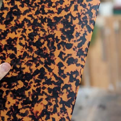 Large Italian-Style Tort Pickguard Blank - Strat/Jazzmaster - Vintage Orange -10" x 16" image 1