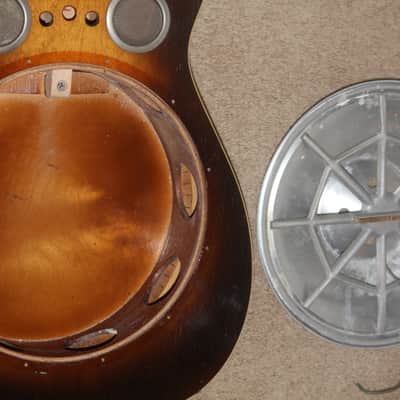 1930s -70s vintage USA Dobro resonator slide guitar nice square neck National with case image 10