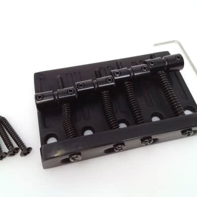True Custom Shop® Black 4 String High Mass Thin Block Bass Bridge for Fender Jazz and Precision Bass image 2