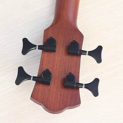 Custom Fretless 4 String Acoustic Electric Bass, Spruce Oak Body, Okoume Wood Neck image 3