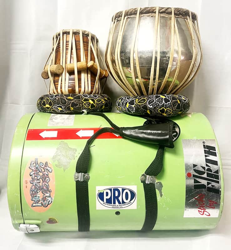 Unknown Steel and Wood Handmade Tabla Set Unknown - Wood and Steel image 1
