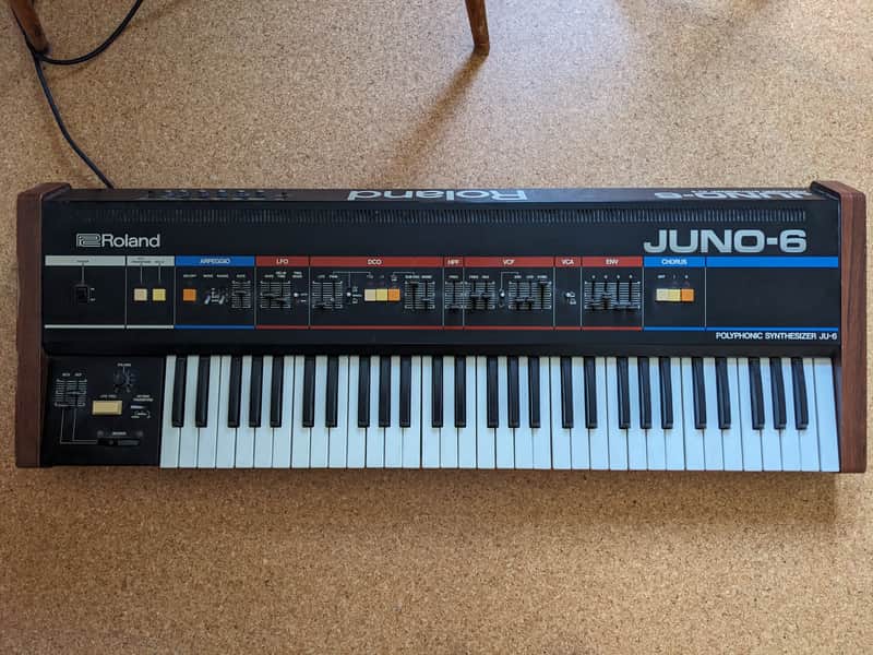 Roland Juno-6 61-Key Polyphonic Synthesizer 1982 - 1984 - Black image 1
