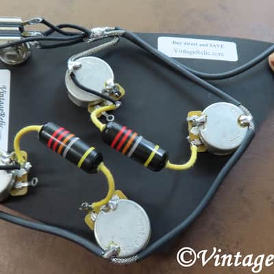 ES-335 Pre-wired Harness Bumblebee Oil .022uF Caps CTS fits Gibson Historic Vintage ES-330 image 1