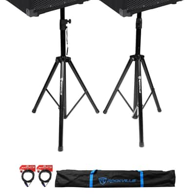 (2)Rockville RSG10 10” 400 Watt 2Way 8-Ohm Passive DJ PA Speaker +Stands +Cables image 10