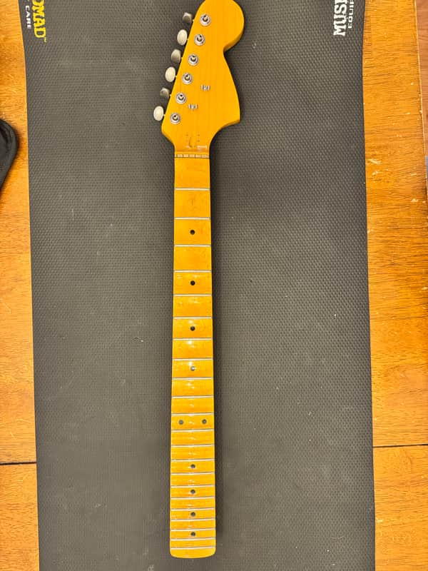 Scalloped Guitar Neck with nut and tuners image 1
