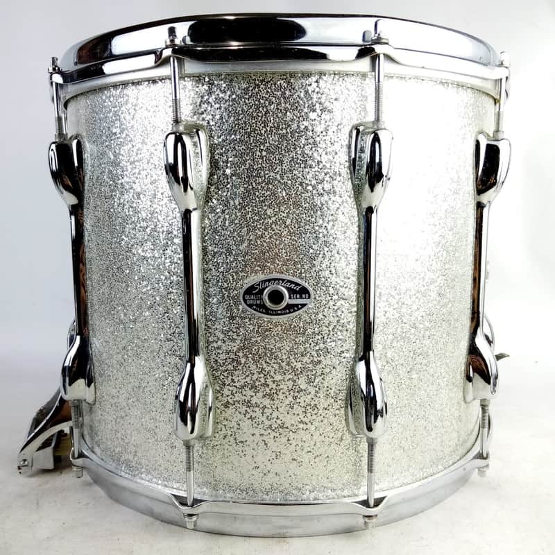 *Slingerland 12x15" TDR Marching Snare Drum Silver Sparkle Vintage 70s Maple USA image 1