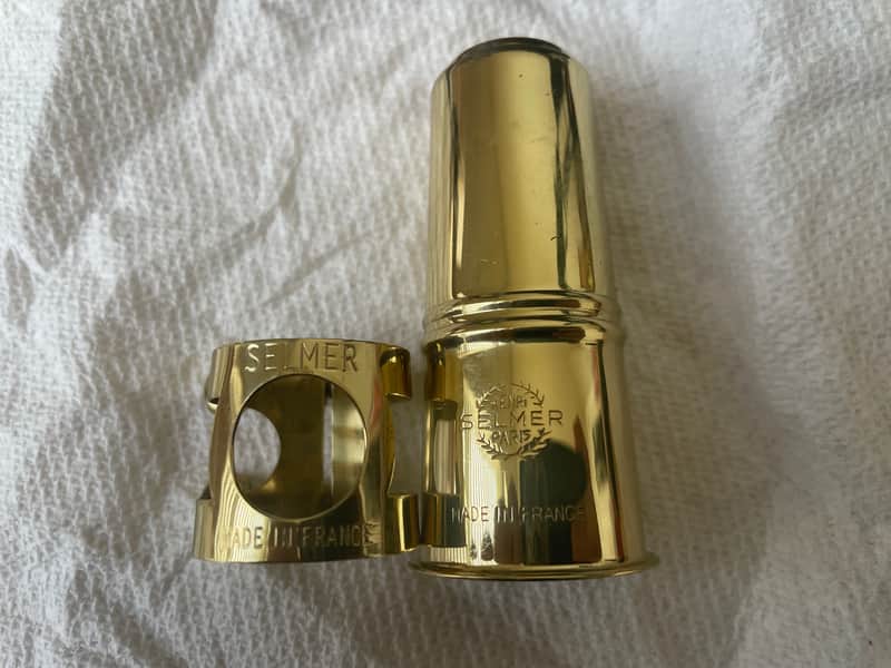 Vintage Selmer Paris Alto Saxophone Ligature and Cap Set - Listing #2 image 1