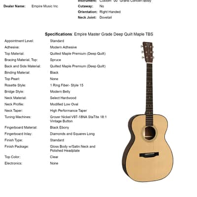 Martin Custom Shop 00-28 Style Master Grade Deep Quilt Maple (Empire Music Spec) #29854 image 13